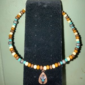 Aztec bead mini arrow head choker